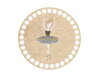 Dřevěné dno na košík s potištěným motivem - kruh 15 cm baletka v černé sukni 076