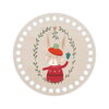 Dřevěné dno na košík s potištěným motivem - kruh 15 cm Vánoční zajíc