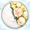 Dřevěné dno s potištěným motivem kruh 30 cm - Yellow Roses 720