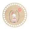 Dřevěné dno na košík s potištěným motivem - kruh 15 cm holčička s balónem 92