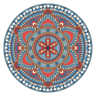 Dřevěné dno s potištěným motivem kruh 30 cm - Kouzelná mandala 053