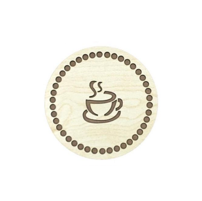 Dřevěný podstavec pro kávu - kruh 10 cm topol (šířka dírek 4mm)
