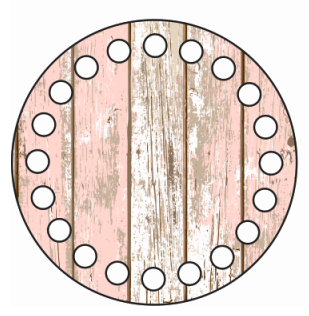 Dřevěné dno s potištěným motivem kruh 10 cm - Old Wood 