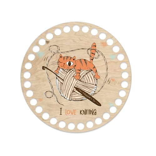 Dřevěné dno na košík kruh 15 cm - I Love Knitting 606