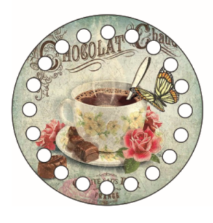 Dřevěné dno s potištěným motivem kruh 10 cm - Chocolate