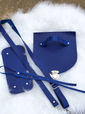 Set na tašku z eko kůže - královská modrá